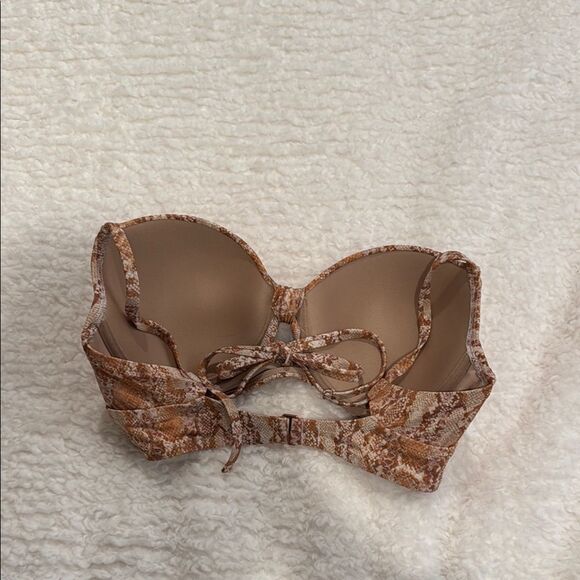 Brown Snake Print Bikini Top - Picture 2 of 6